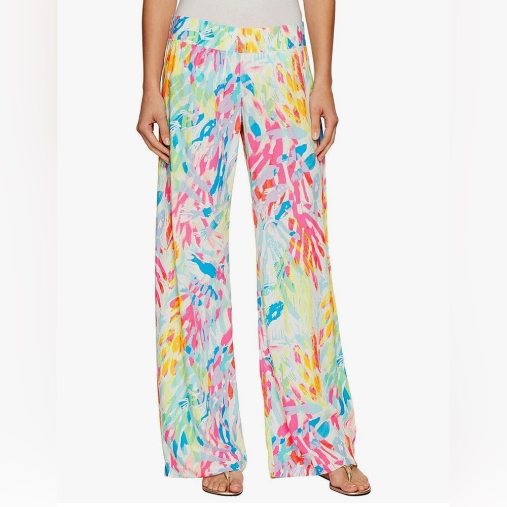 Lilly Pulitzer Women's Bal Harbour Palazzo Pants Sparkling Sands Size Medium - Picture 1 of 15